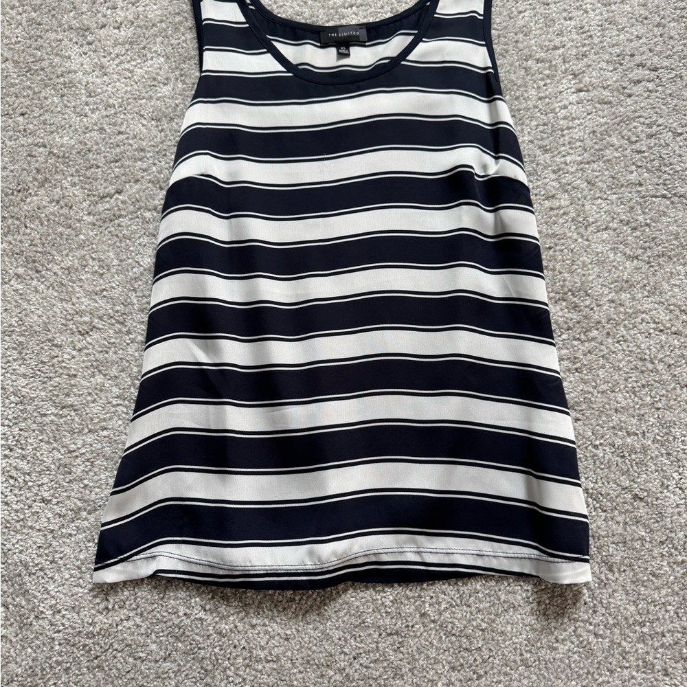 Striped Sleeveless Top - Black and White
